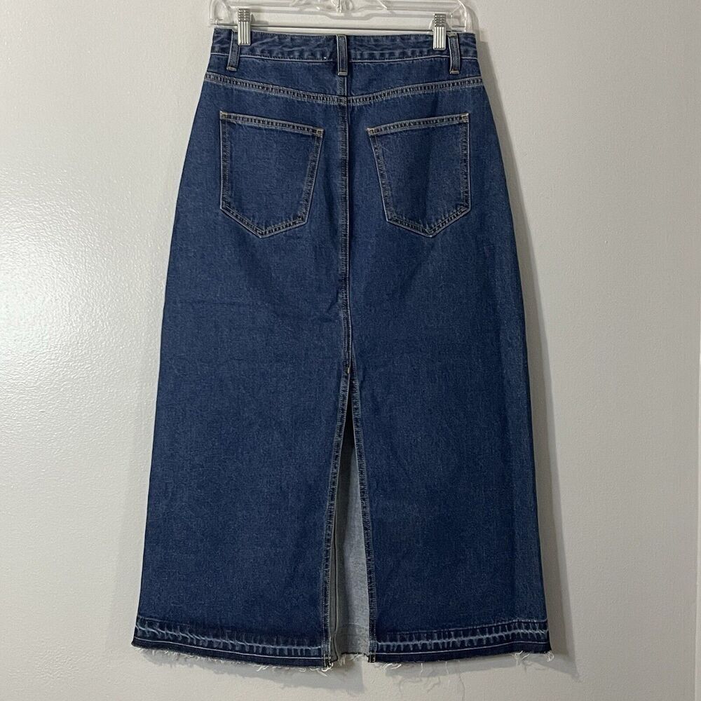 BDG Denim Skirt Size Small NEW Slit Raw Hem Jean Urban Outfitter Boho Casual - Picture 4 of 11